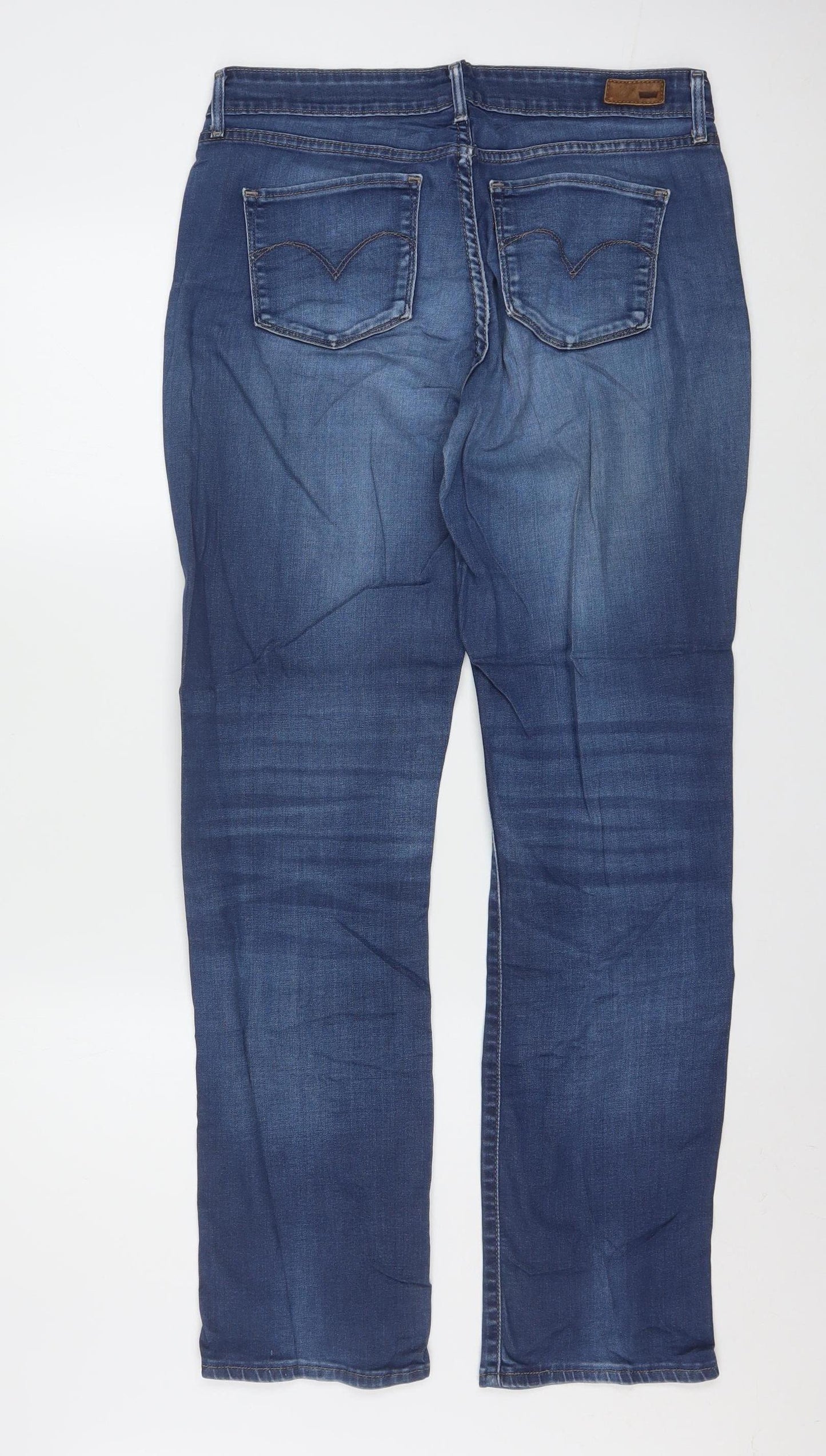 Levi's Women's Blue Straight Leg Stretch Denim Jeans Size 14