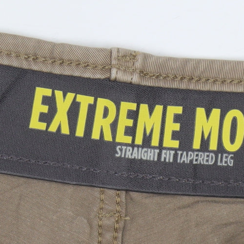 Lee Men's Beige Extreme Motion Straight Fit Trousers W32 L30