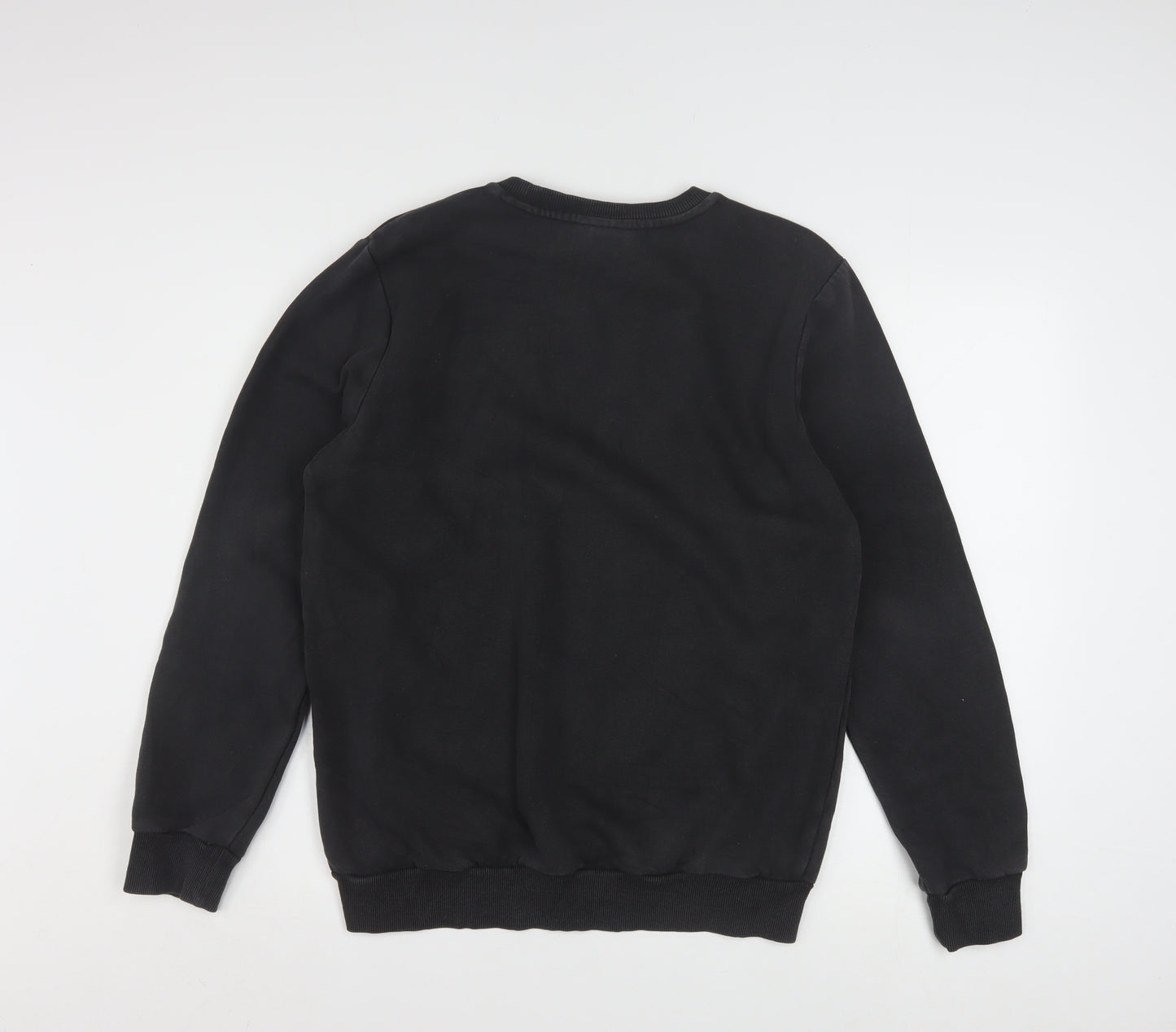 Adidas Boys Black Crew Neck Pullover Sweatshirt 15-16 Years Cotton Blend