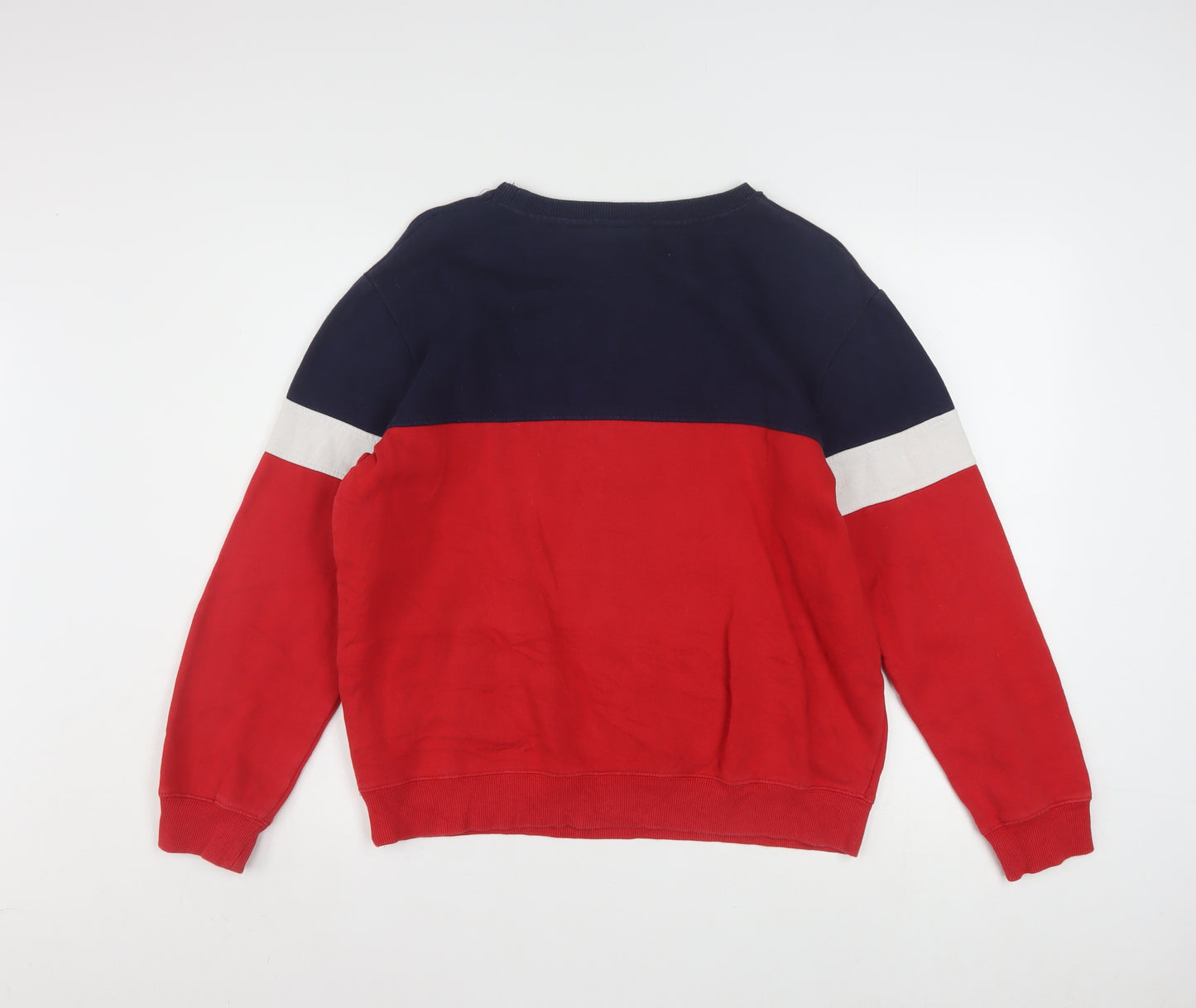 Fila Womens Red Blue Colourblock Crew Neck Sweatshirt Size 10