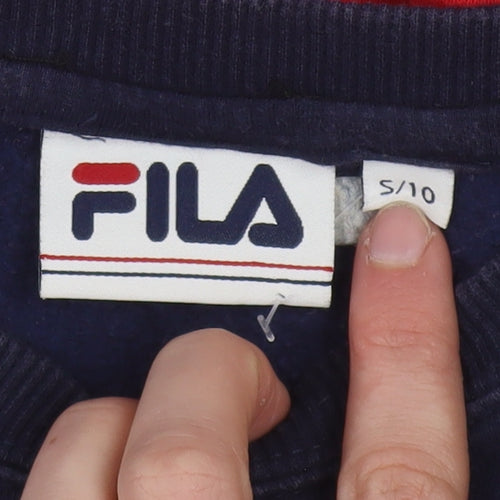 Fila Womens Red Blue Colourblock Crew Neck Sweatshirt Size 10