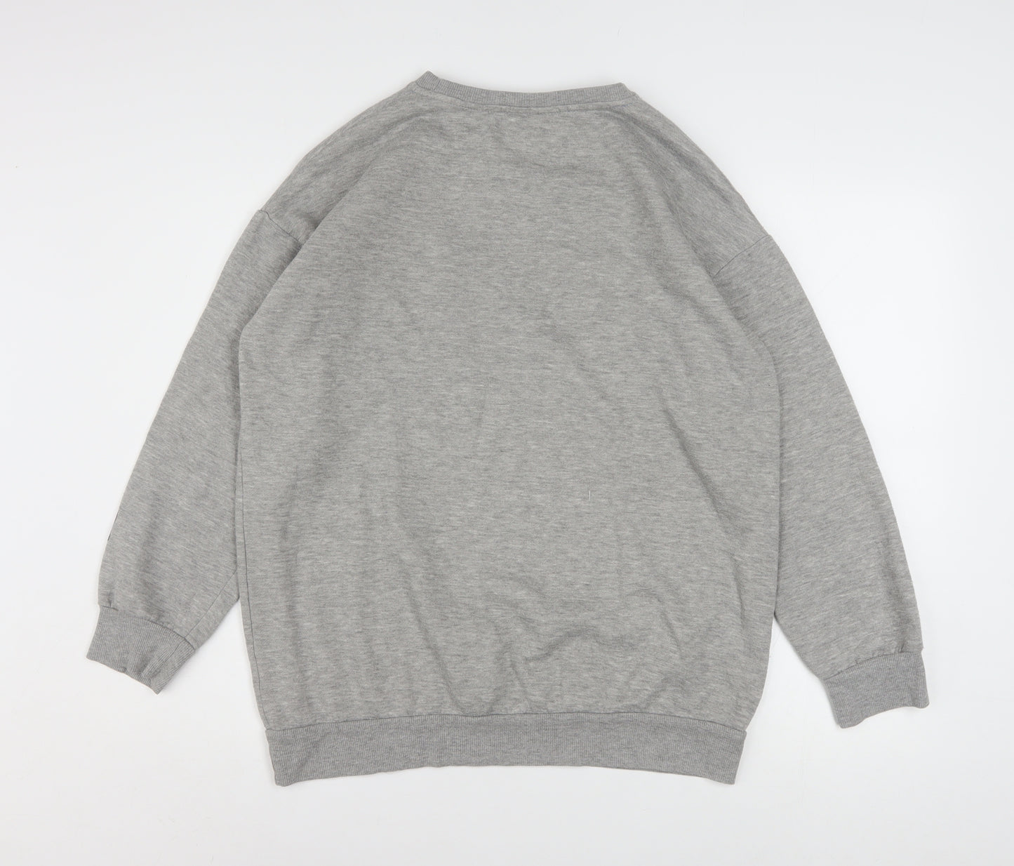 Disney Stitch Grey Women's Sweatshirt Size 12/14 Pullover Embroidered