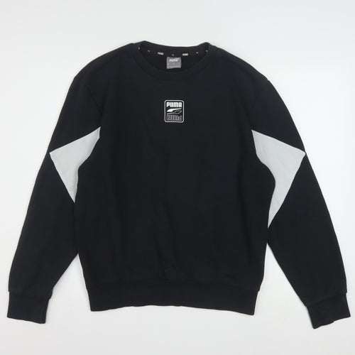 Puma Men's Black Pullover Sweatshirt Small Crew Neck Sportswear
