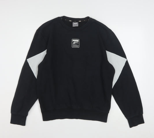 Puma Men's Black Pullover Sweatshirt Small Crew Neck Sportswear