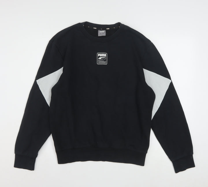 Puma Men's Black Pullover Sweatshirt Small Crew Neck Sportswear