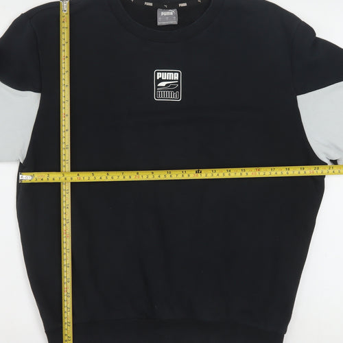Puma Men's Black Pullover Sweatshirt Small Crew Neck Sportswear