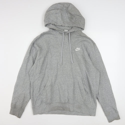 Nike Men's Grey Pullover Hoodie M Regular Fit Sportswear