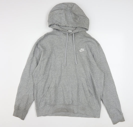Nike Men's Grey Pullover Hoodie M Regular Fit Sportswear