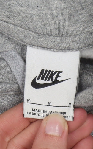 Nike Men's Grey Pullover Hoodie M Regular Fit Sportswear