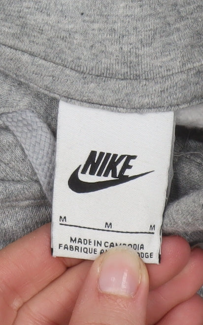 Nike Men's Grey Pullover Hoodie M Regular Fit Sportswear