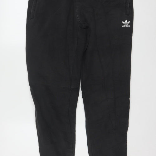 Adidas Mens Black L Jogger Trousers Cotton Blend Activewear
