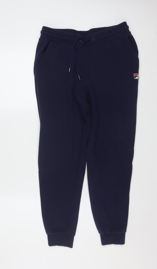 Fila Men's Navy Blue Jogger Sweatpants S Cotton Blend
