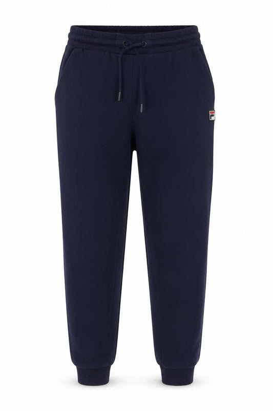 Front view of Fila Men's Navy Blue Jogger Sweatpants S Cotton Blend
