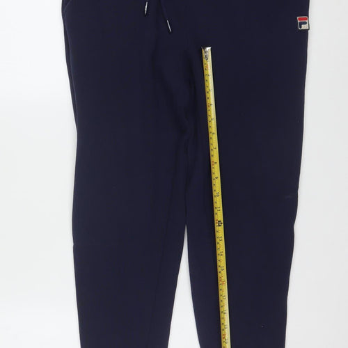 Fila Men's Navy Blue Jogger Sweatpants S Cotton Blend