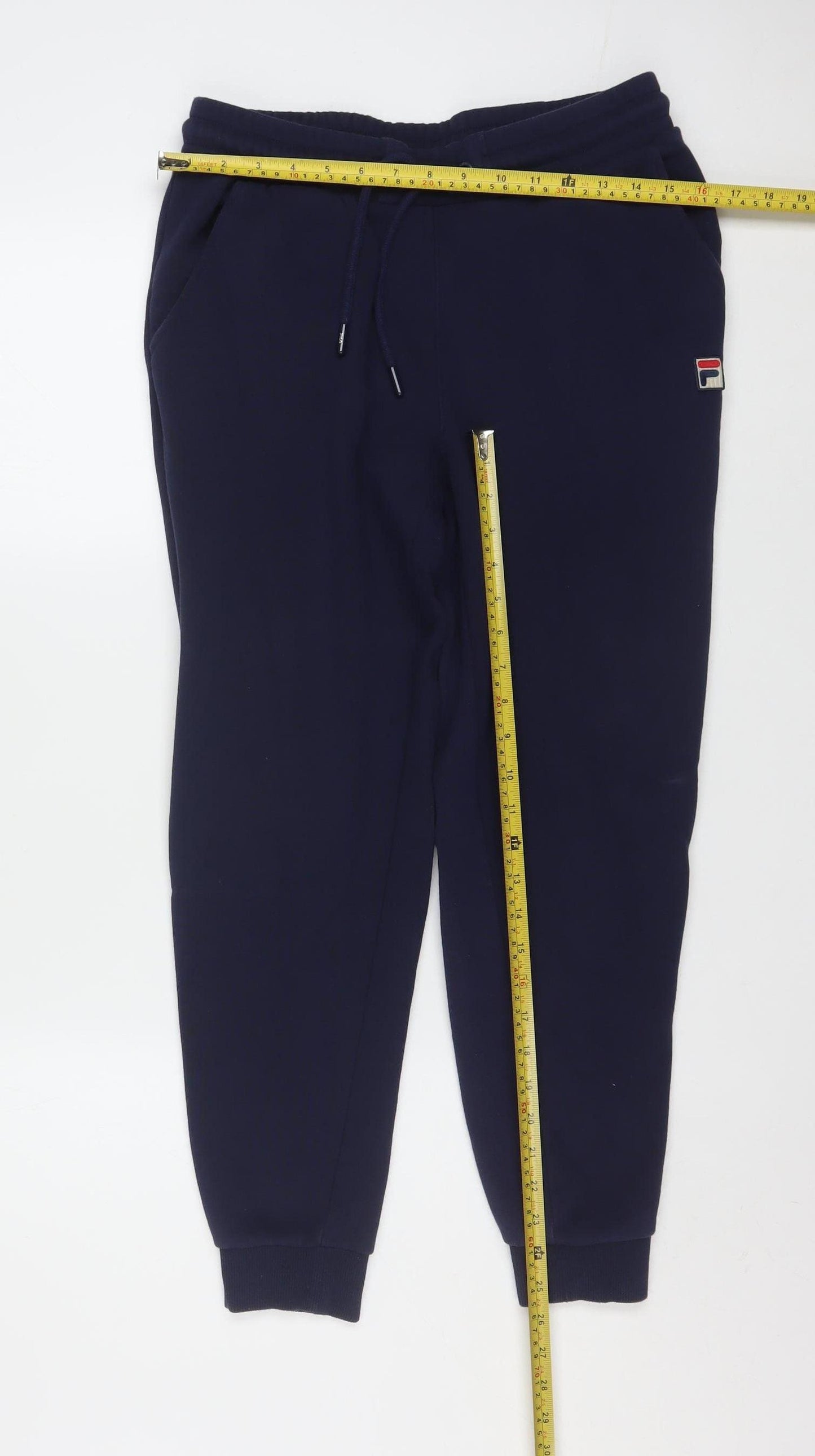 Fila Men's Navy Blue Jogger Sweatpants S Cotton Blend