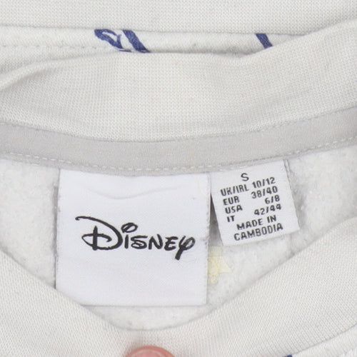 Disney Womens White Stitch Print Pullover Sweatshirt Size 10/12