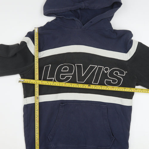 Levi's Men's Blue Pullover Hoodie Small Logo Graphic Cotton