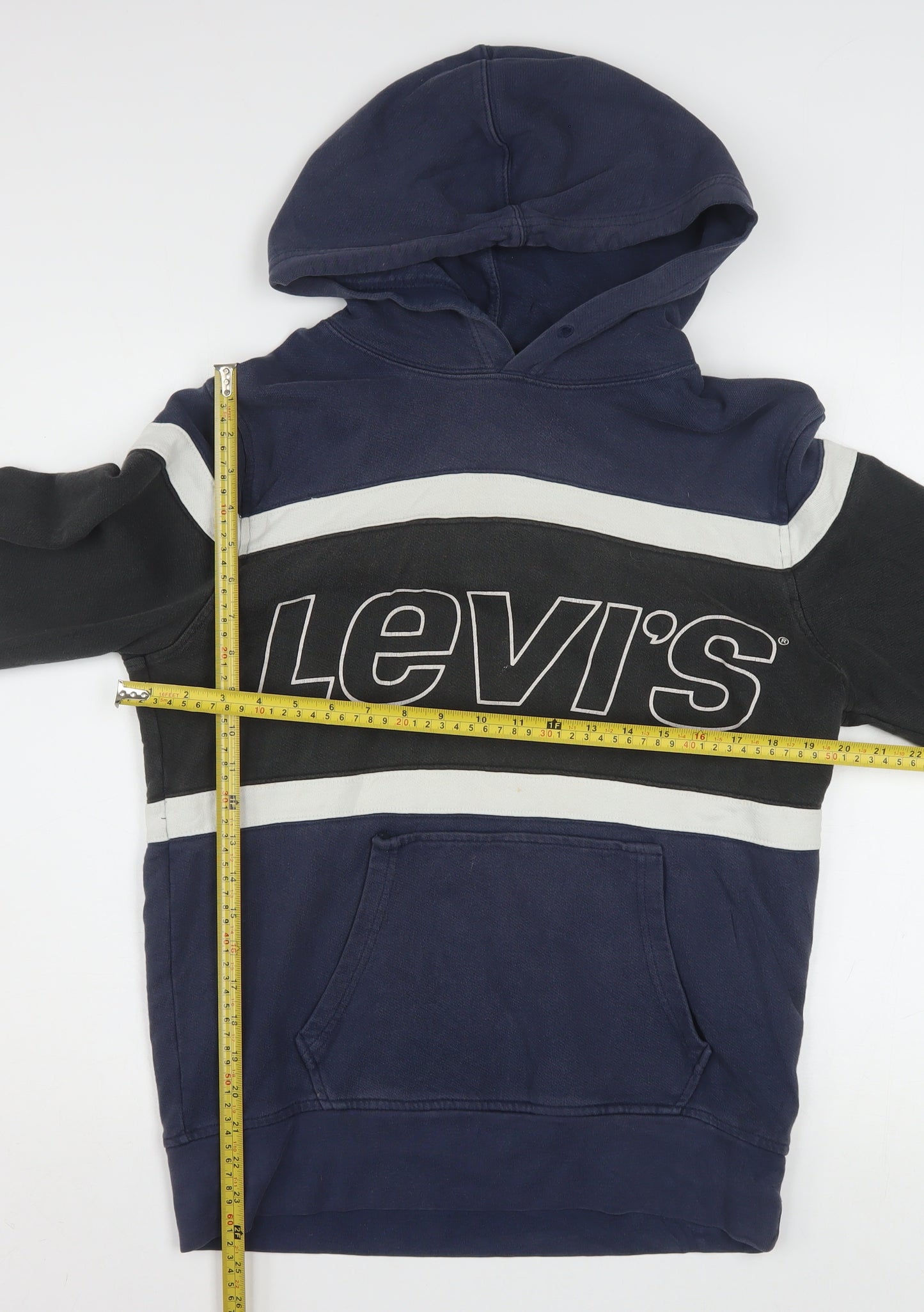 Levi's Men's Blue Pullover Hoodie Small Logo Graphic Cotton