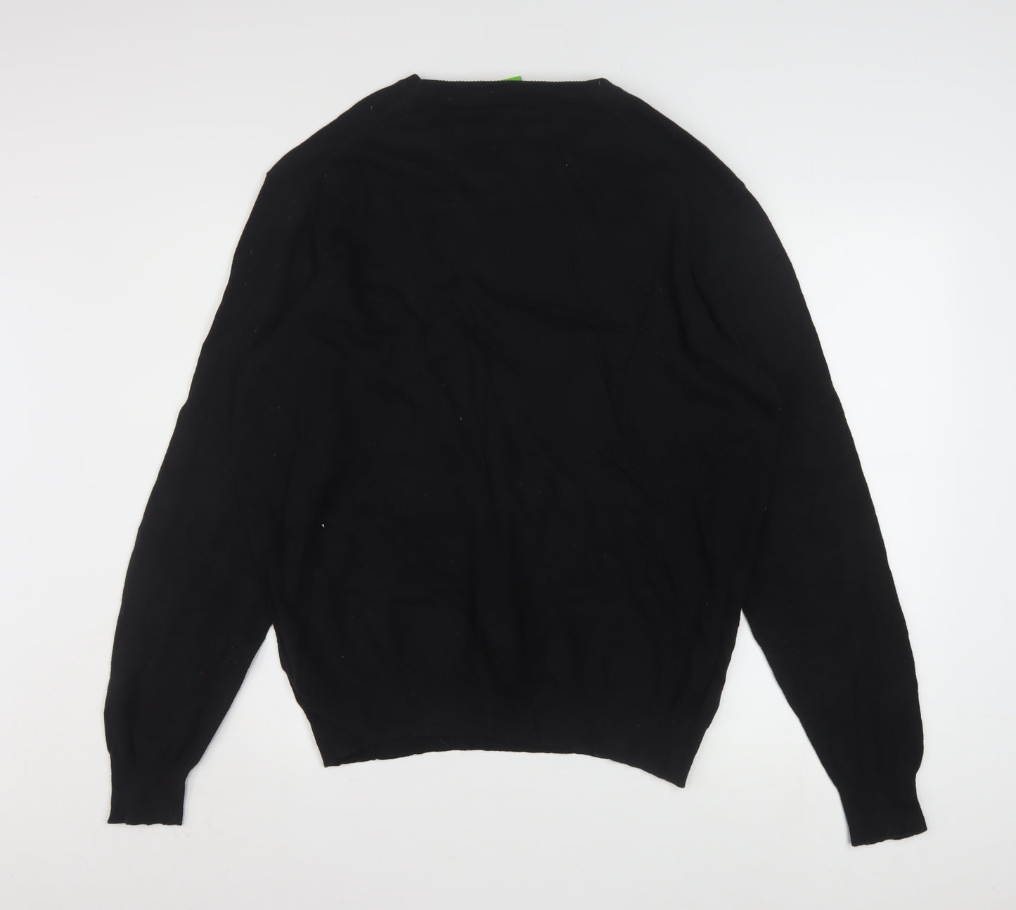 Hugo Boss Men’s Black 2XL Crew Neck Cotton Pullover Jumper