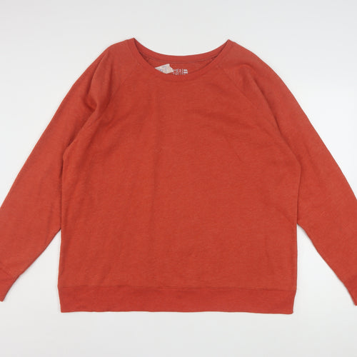 Time and Tru Women's Spiced Cider Orange Pullover Sweatshirt Size 20 XXL Cotton Blend