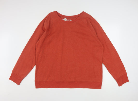Time and Tru Women's Spiced Cider Orange Pullover Sweatshirt Size 20 XXL Cotton Blend