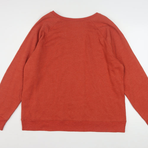 Time and Tru Women's Spiced Cider Orange Pullover Sweatshirt Size 20 XXL Cotton Blend