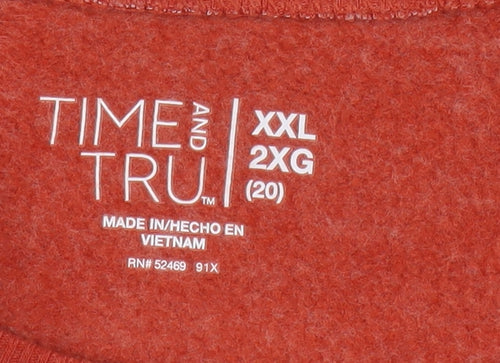 Time and Tru Women's Spiced Cider Orange Pullover Sweatshirt Size 20 XXL Cotton Blend