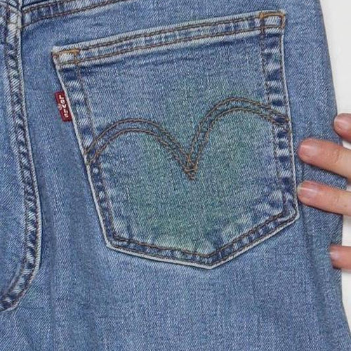 Levi's Women's Blue 28 Wedgie Straight High Rise Denim Jeans