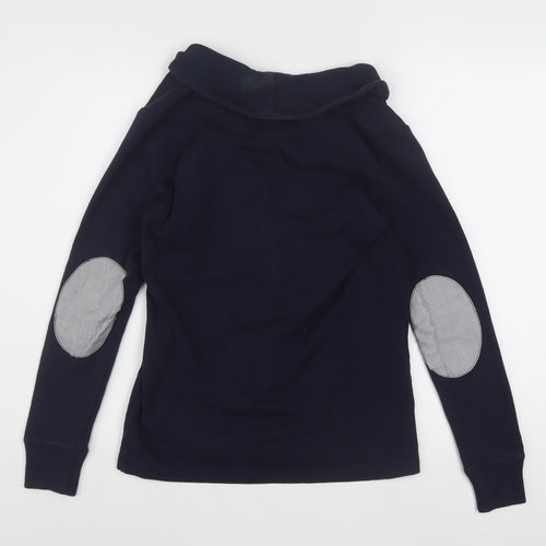 Ralph Lauren Women's Blue Hooded Button Cardigan XS