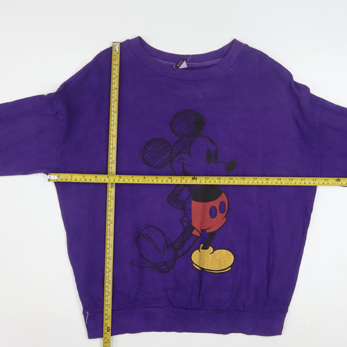 Disney George Women's Purple Mickey Sweatshirt Size 12-14 Cotton