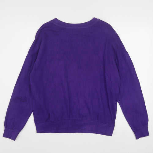 Disney George Women's Purple Mickey Sweatshirt Size 12-14 Cotton