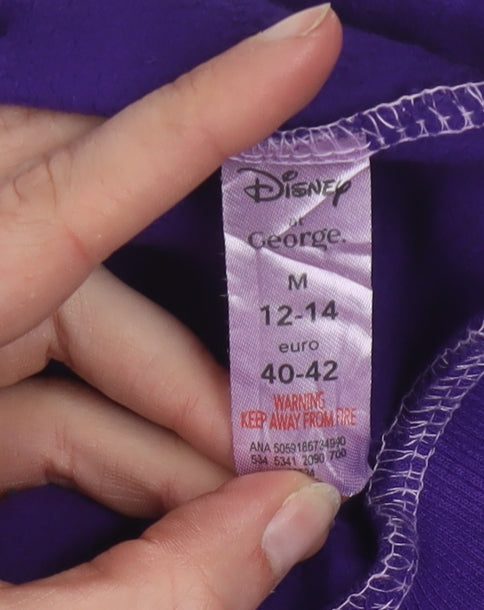 Disney George Women's Purple Mickey Sweatshirt Size 12-14 Cotton