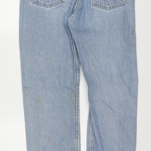 Wrangler Men's Blue Light Wash Straight Leg Denim Jeans 35x32 Regular Fit