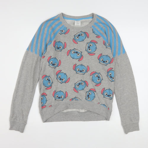 Disney Store Women’s Grey Stitch Pullover Sweatshirt XS Cotton Blend