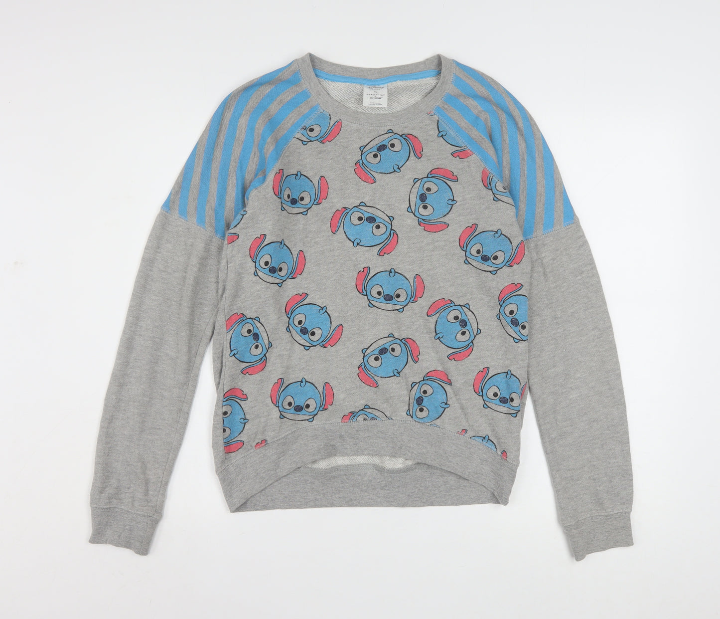 Disney Store Women’s Grey Stitch Pullover Sweatshirt XS Cotton Blend