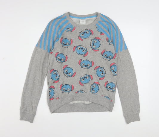 Disney Store Women’s Grey Stitch Pullover Sweatshirt XS Cotton Blend