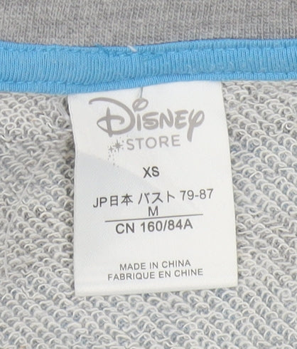Disney Store Women’s Grey Stitch Pullover Sweatshirt XS Cotton Blend