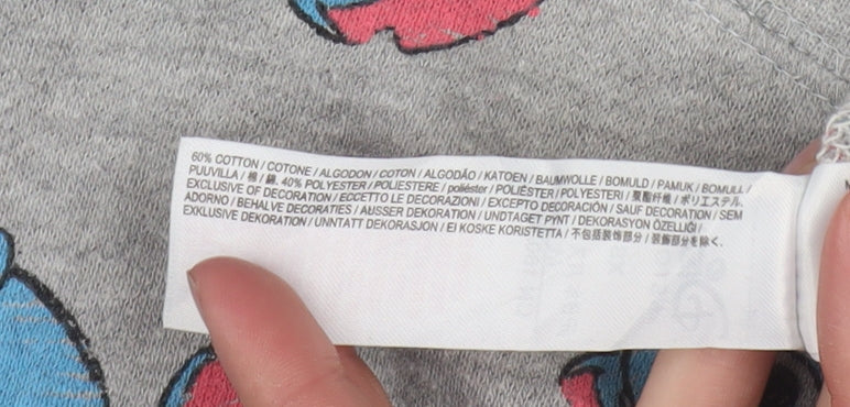 Disney Store Women’s Grey Stitch Pullover Sweatshirt XS Cotton Blend