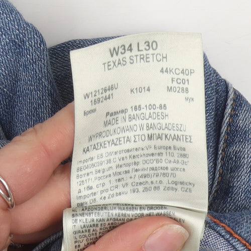Wrangler Men's Blue Texas Stretch Straight Regular Jeans W34 L30