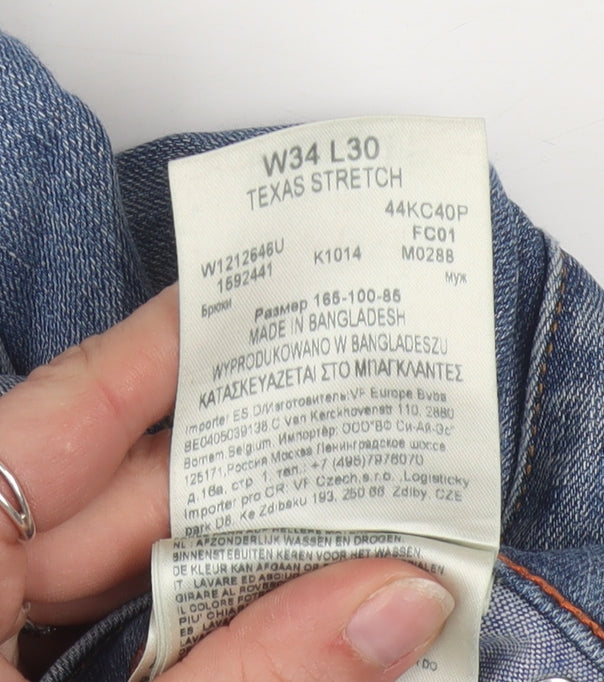 Wrangler Men's Blue Texas Stretch Straight Regular Jeans W34 L30