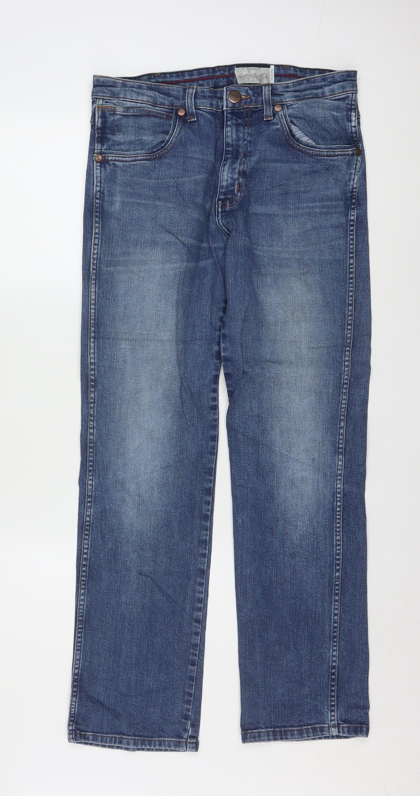 Wrangler Men's Blue Straight Leg Arizona Stretch Denim Jeans W32 L30