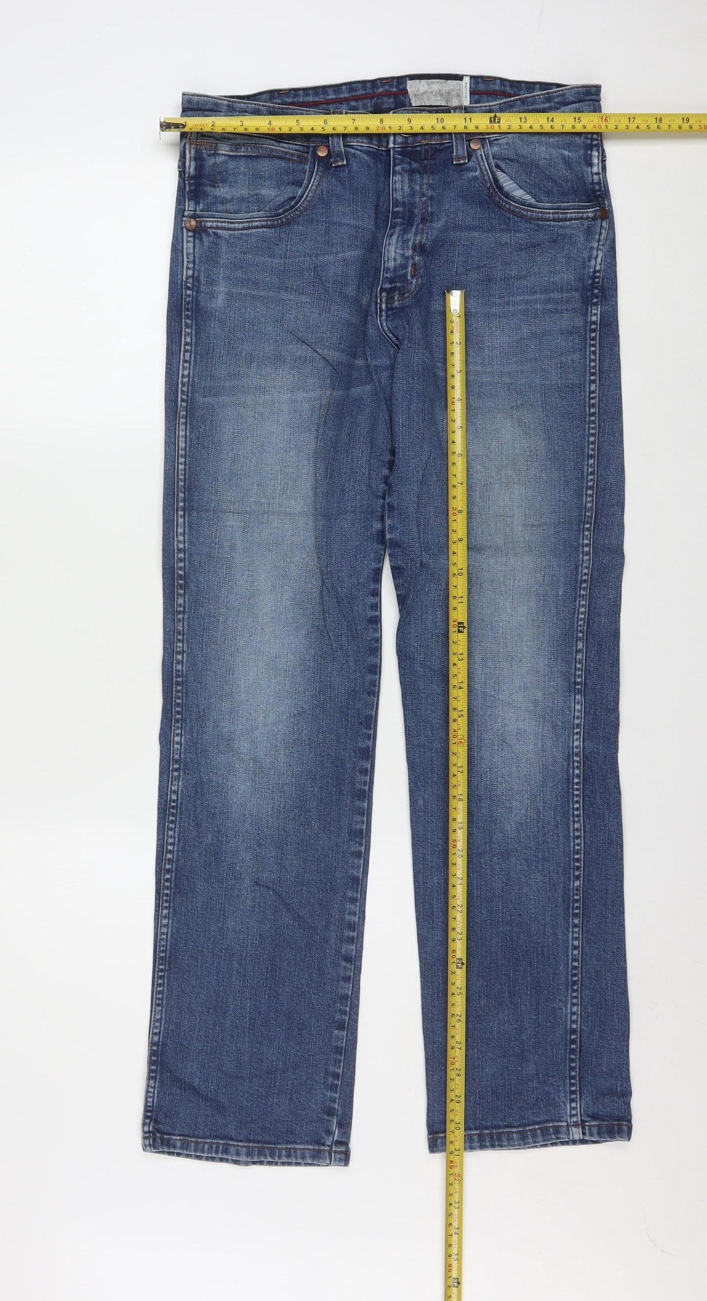 Wrangler Men's Blue Straight Leg Arizona Stretch Denim Jeans W32 L30