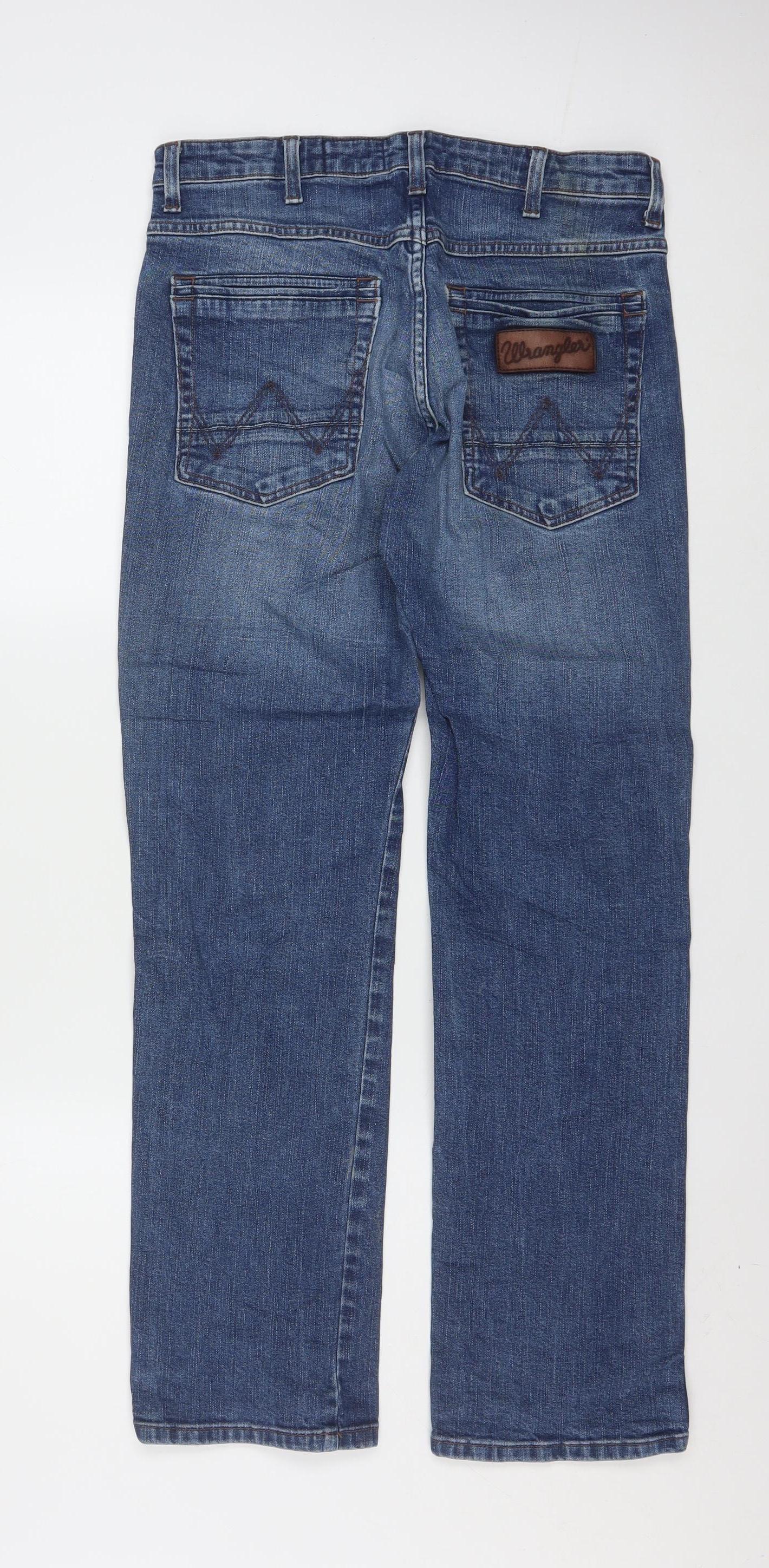 Wrangler Men's Blue Straight Leg Arizona Stretch Denim Jeans W32 L30