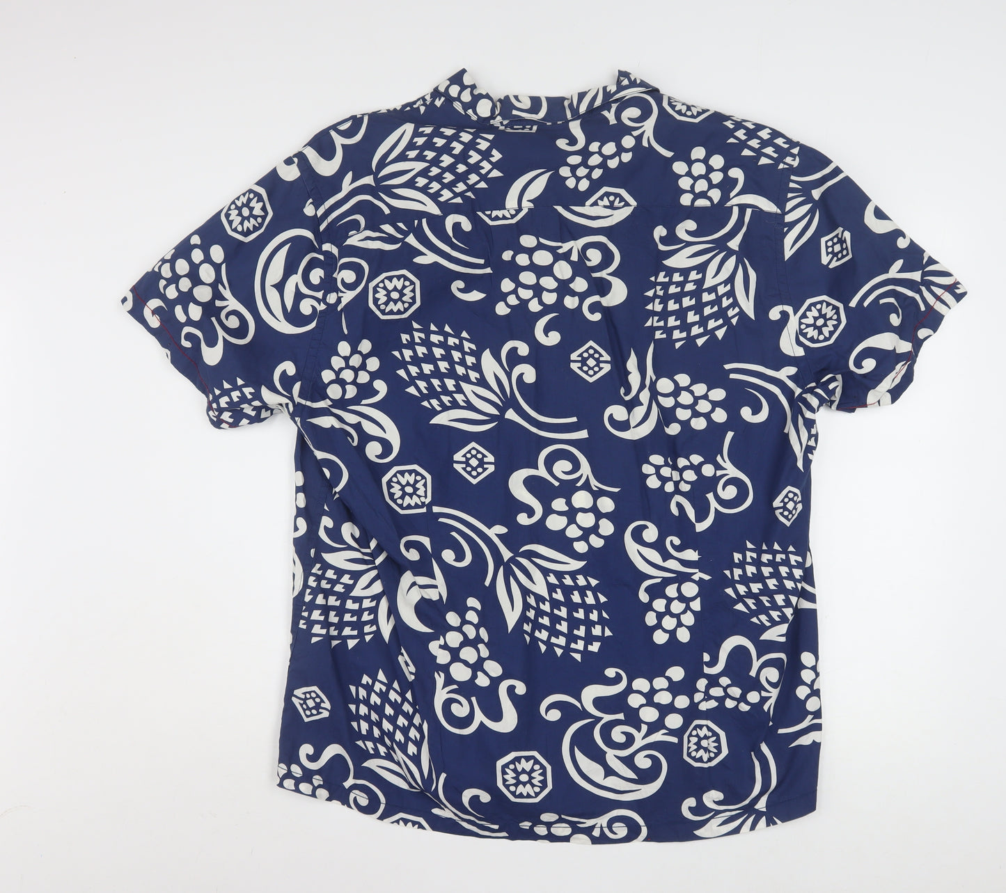 Orvieto Original Men Blue 2XL Short Sleeve Hawaiian Cotton Shirt