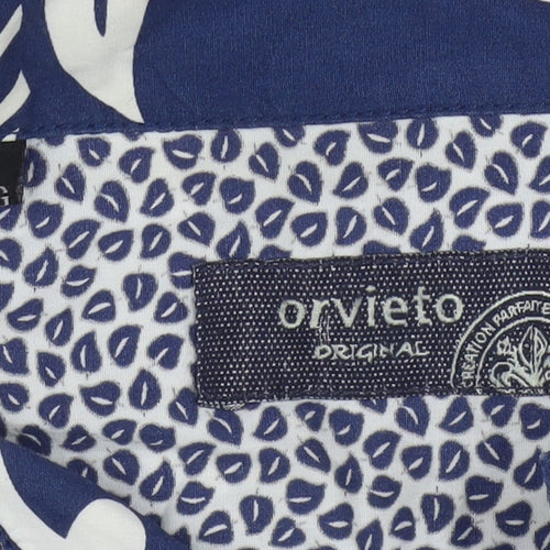 Orvieto Original Men Blue 2XL Short Sleeve Hawaiian Cotton Shirt