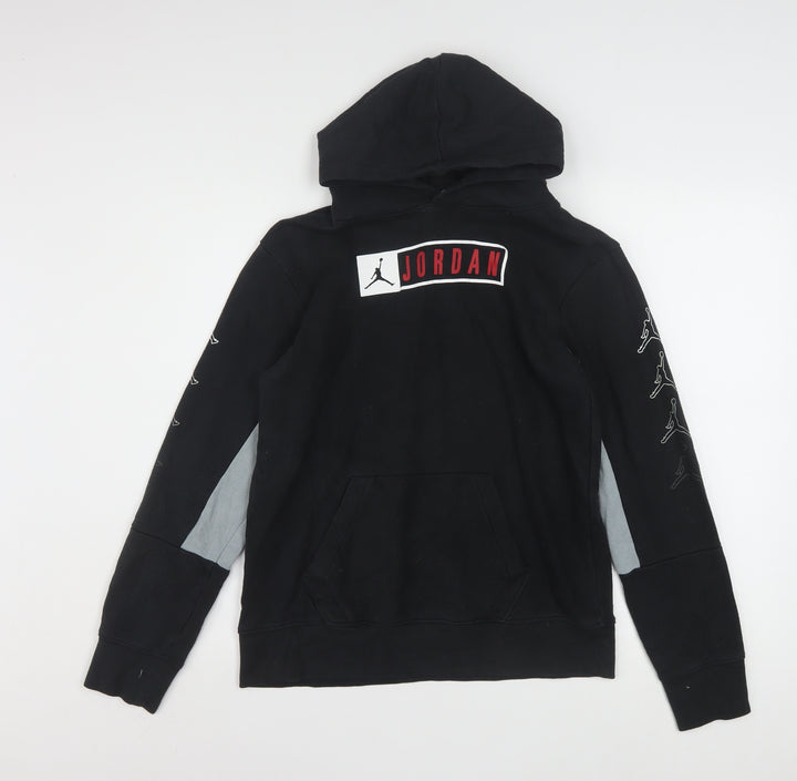 Jordan Boys Black Hoodie XL 13-15 Years Pullover Fleece Jumpman Logo