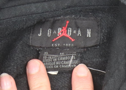 Jordan Boys Black Hoodie XL 13-15 Years Pullover Fleece Jumpman Logo