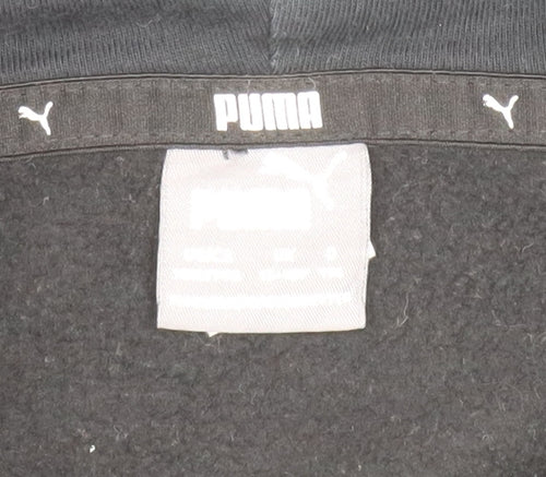 Puma Boys Black Pullover Hoodie 12-13 Years Fleece Logo Sweatshirt