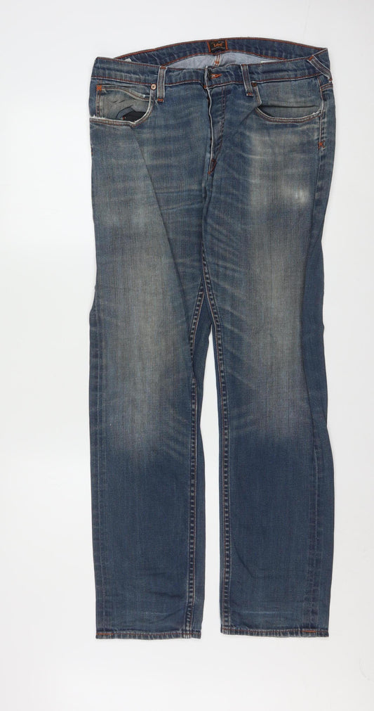 Lee Men’s Blue Daren Straight Leg Denim Jeans W33 L32