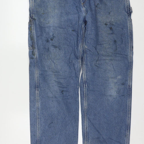 Carhartt Men's Blue 34x36 Relaxed Fit Work Jeans Denim Straight Leg